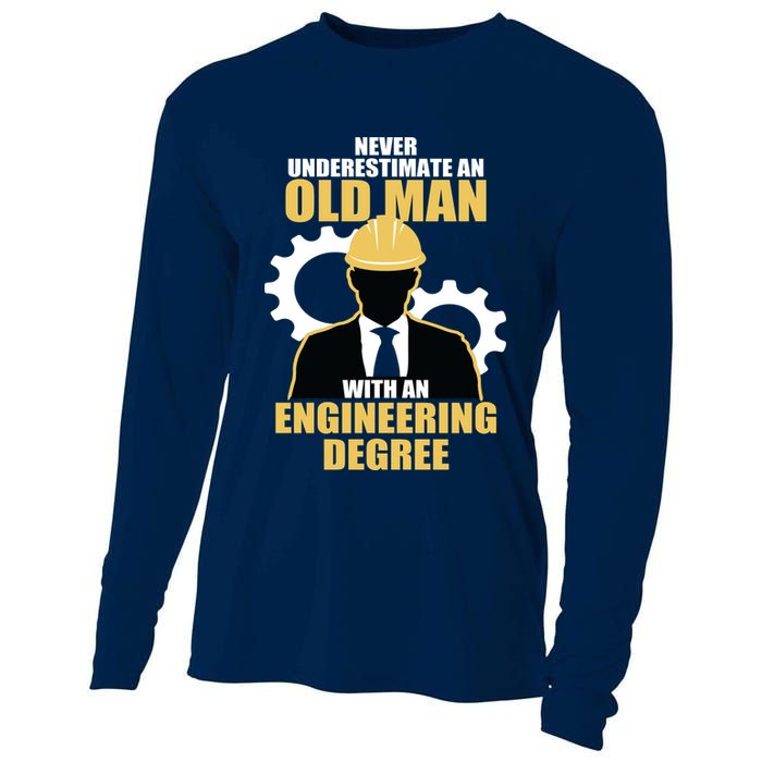 Never Underestimate An Old Man With An Engineering Degree Cooling Performance Long Sleeve Crew