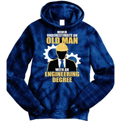 Never Underestimate An Old Man With An Engineering Degree Tie Dye Hoodie