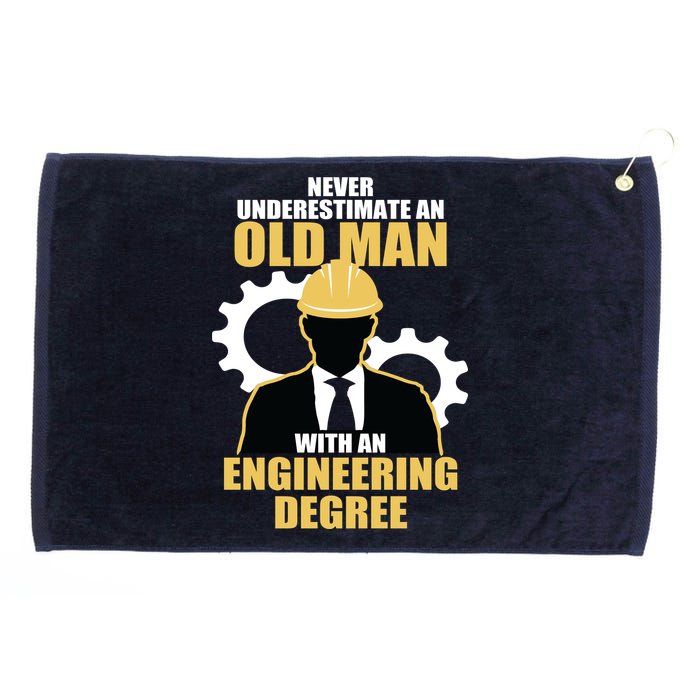 Never Underestimate An Old Man With An Engineering Degree Grommeted Golf Towel