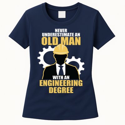 Never Underestimate An Old Man With An Engineering Degree Womens T-Shirt