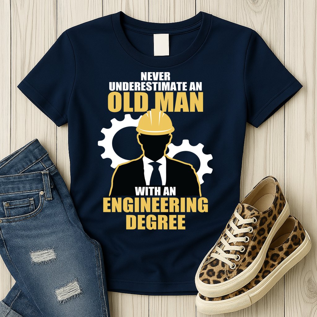 Never Underestimate An Old Man With An Engineering Degree Womens T-Shirt