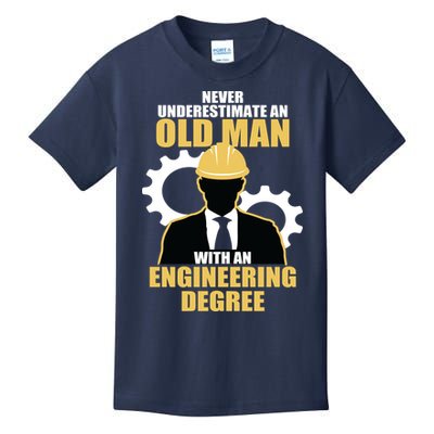 Never Underestimate An Old Man With An Engineering Degree Kids T-Shirt