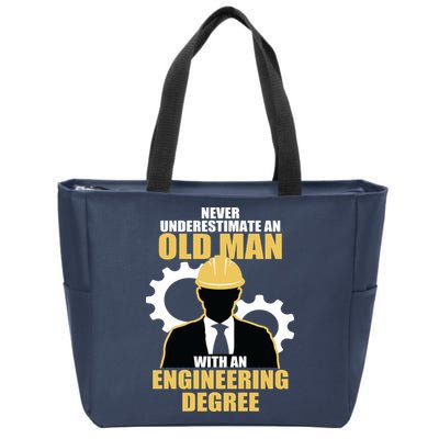 Never Underestimate An Old Man With An Engineering Degree Zip Tote Bag