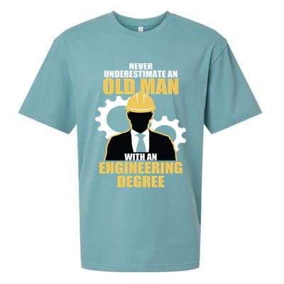 Never Underestimate An Old Man With An Engineering Degree Sueded Cloud Jersey T-Shirt