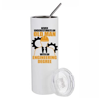 Never Underestimate An Old Man With An Engineering Degree Stainless Steel Tumbler