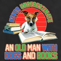 Never Underestimate An Old Man With Dogs And Books Adult Drive Performance Visor