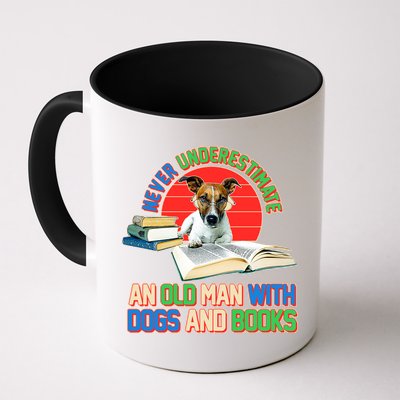Never Underestimate An Old Man With Dogs And Books Mug