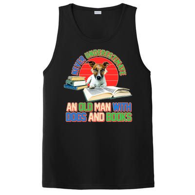 Never Underestimate An Old Man With Dogs And Books PosiCharge Competitor Tank