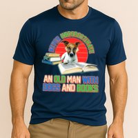 Never Underestimate An Old Man With Dogs And Books Performance Shirt