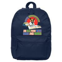 Never Underestimate An Old Man With Dogs And Books 16 in Basic Backpack