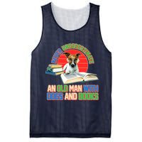 Never Underestimate An Old Man With Dogs And Books Mesh Reversible Basketball Jersey Tank