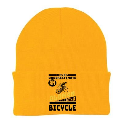 Never Underestimate An Oldman With A Bicycle Knit Cap Winter Beanie