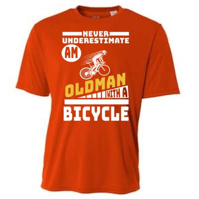 Never Underestimate An Oldman With A Bicycle Cooling Performance Crew T-Shirt