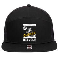 Never Underestimate An Oldman With A Bicycle 7 Panel Mesh Trucker Snapback Hat