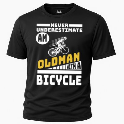 Never Underestimate An Oldman With A Bicycle Performance Shirt