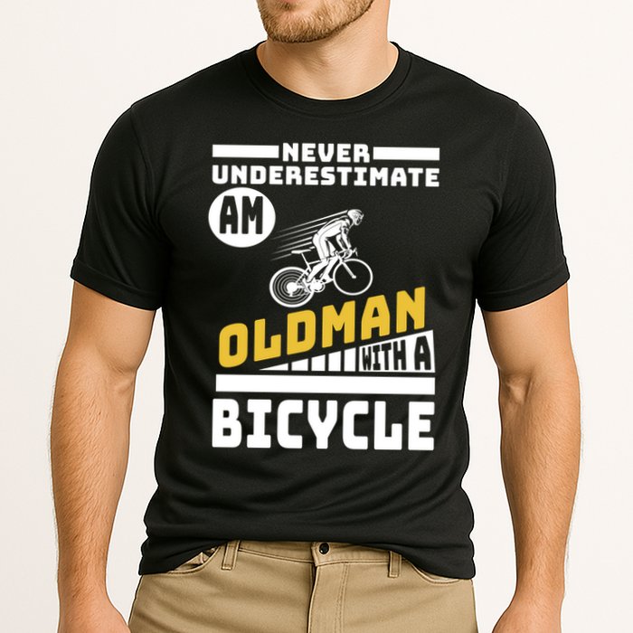 Never Underestimate An Oldman With A Bicycle Performance Shirt