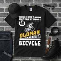 Never Underestimate An Oldman With A Bicycle Tall T-Shirt