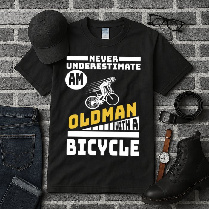Never Underestimate An Oldman With A Bicycle Tall T-Shirt