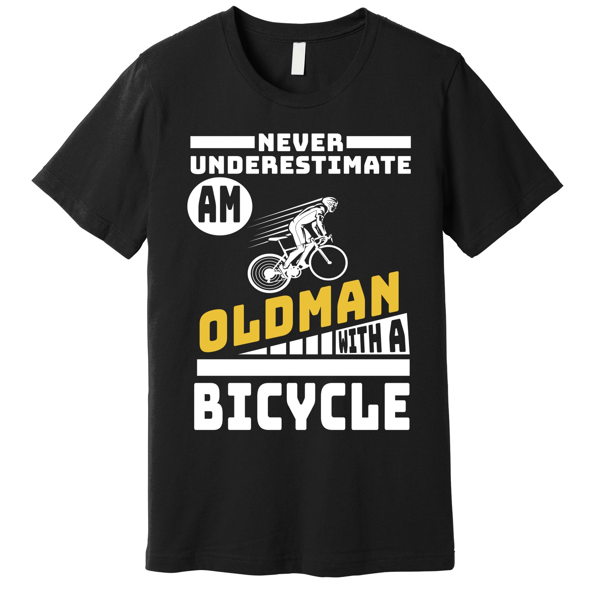 Never Underestimate An Oldman With A Bicycle Premium T-Shirt