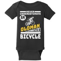 Never Underestimate An Oldman With A Bicycle Baby Bodysuit