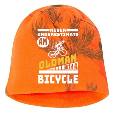 Never Underestimate An Oldman With A Bicycle Kati - Camo Knit Beanie