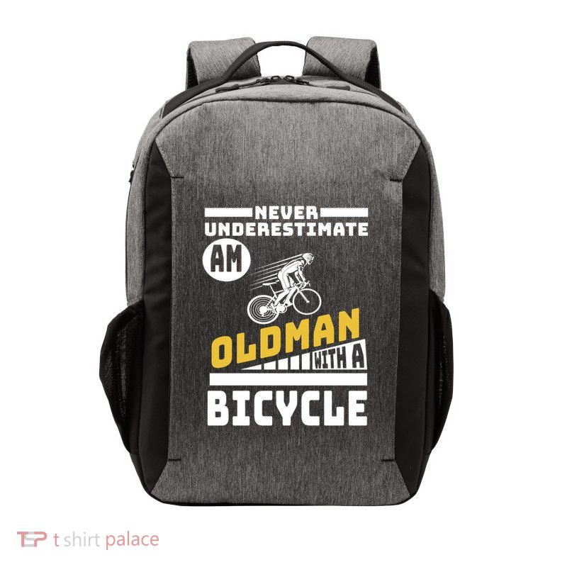 Never Underestimate An Oldman With A Bicycle Vector Backpack
