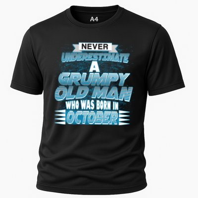 Never Underestimate Grumpy Old Man Born In October Performance Shirt