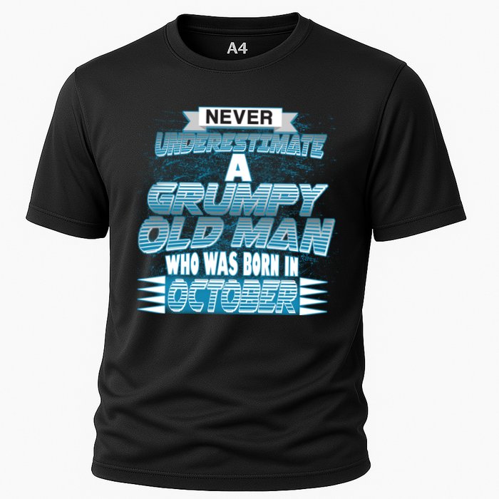 Never Underestimate Grumpy Old Man Born In October Performance Shirt