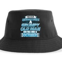 Never Underestimate Grumpy Old Man Born In October Sustainable Bucket Hat