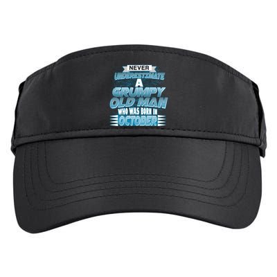 Never Underestimate Grumpy Old Man Born In October Adult Drive Performance Visor