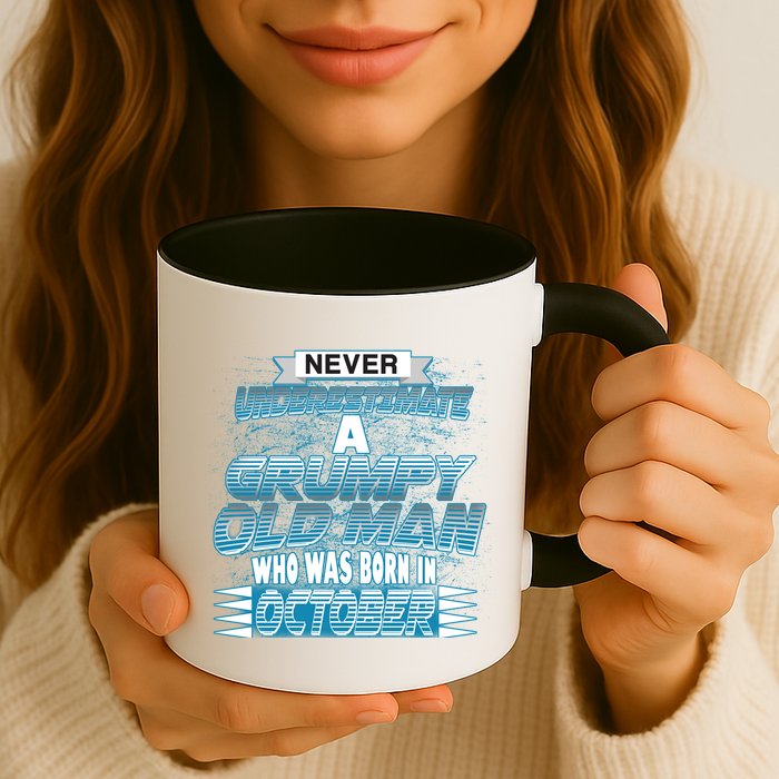 Never Underestimate Grumpy Old Man Born In October Mug