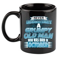 Never Underestimate Grumpy Old Man Born In October 11oz C Handle Ceramic Mug