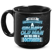 Never Underestimate Grumpy Old Man Born In October 15oz Campfire Ceramic Mug