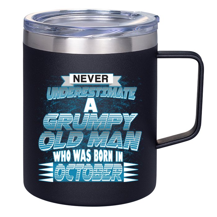 Never Underestimate Grumpy Old Man Born In October 12oz Stainless Steel Coffee Mug