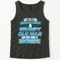 Never Underestimate Grumpy Old Man Born In October Tank Top