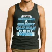 Never Underestimate Grumpy Old Man Born In October Tank Top