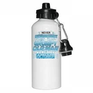 Never Underestimate Grumpy Old Man Born In October Aluminum Water Bottle