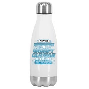 Never Underestimate Grumpy Old Man Born In October Stainless Steel Insulated Water Bottle