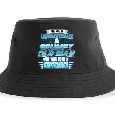 Never Underestimate Grumpy Old Man Born In September Sustainable Bucket Hat