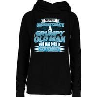 Never Underestimate Grumpy Old Man Born In September Womens Funnel Neck Pullover Hood