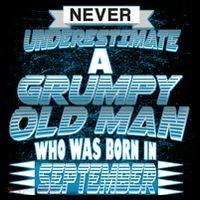 Never Underestimate Grumpy Old Man Born In September Pom Pom 12in Knit Beanie
