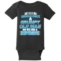 Never Underestimate Grumpy Old Man Born In September Baby Bodysuit
