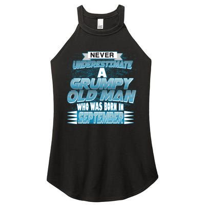 Never Underestimate Grumpy Old Man Born In September Women's Perfect Tri Rocker Tank