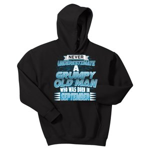 Never Underestimate Grumpy Old Man Born In September Kids Hoodie