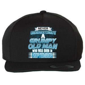 Never Underestimate Grumpy Old Man Born In September Wool Snapback Cap