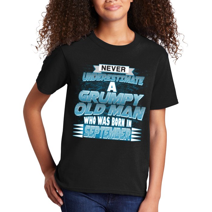 Never Underestimate Grumpy Old Man Born In September Kids T-Shirt