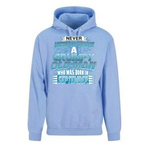 Never Underestimate Grumpy Old Man Born In September Unisex Surf Hoodie