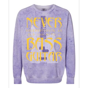 Never Underestimate Old Man With A Bass Guitar Colorblast Crewneck Sweatshirt