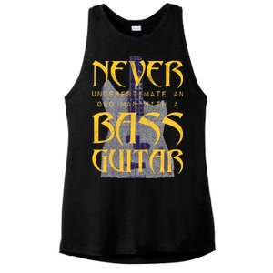 Never Underestimate Old Man With A Bass Guitar Ladies PosiCharge Tri-Blend Wicking Tank