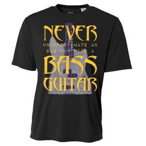 Never Underestimate Old Man With A Bass Guitar Cooling Performance Crew T-Shirt